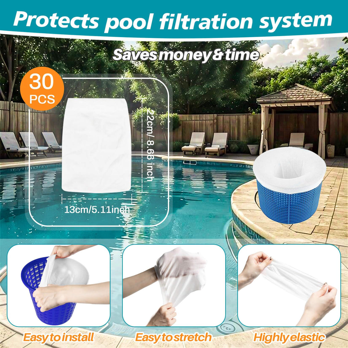 Ideal for both inground and above-ground pools with standard baskets.