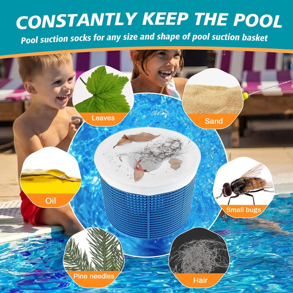 Durable nylon construction resists wear during routine pool use.