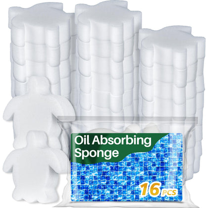 RAINFLOW pool oil absorbing sponge on water surface captures oils and debris