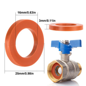 RAINFLOW red rubber washer close-up shows flexible, durable material.