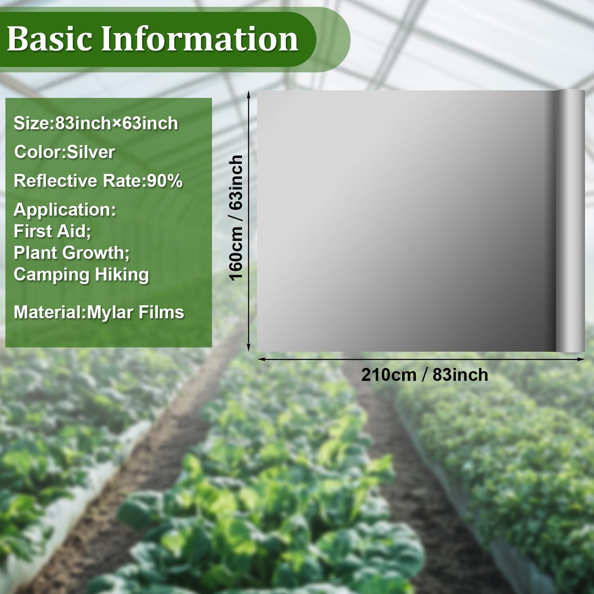 RAINFLOW silver reflective surface designed to boost light distribution for plants.