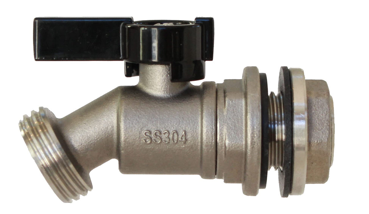 RAINPAL RBS006 stainless steel spigot with quarter-turn valve for easy operation.