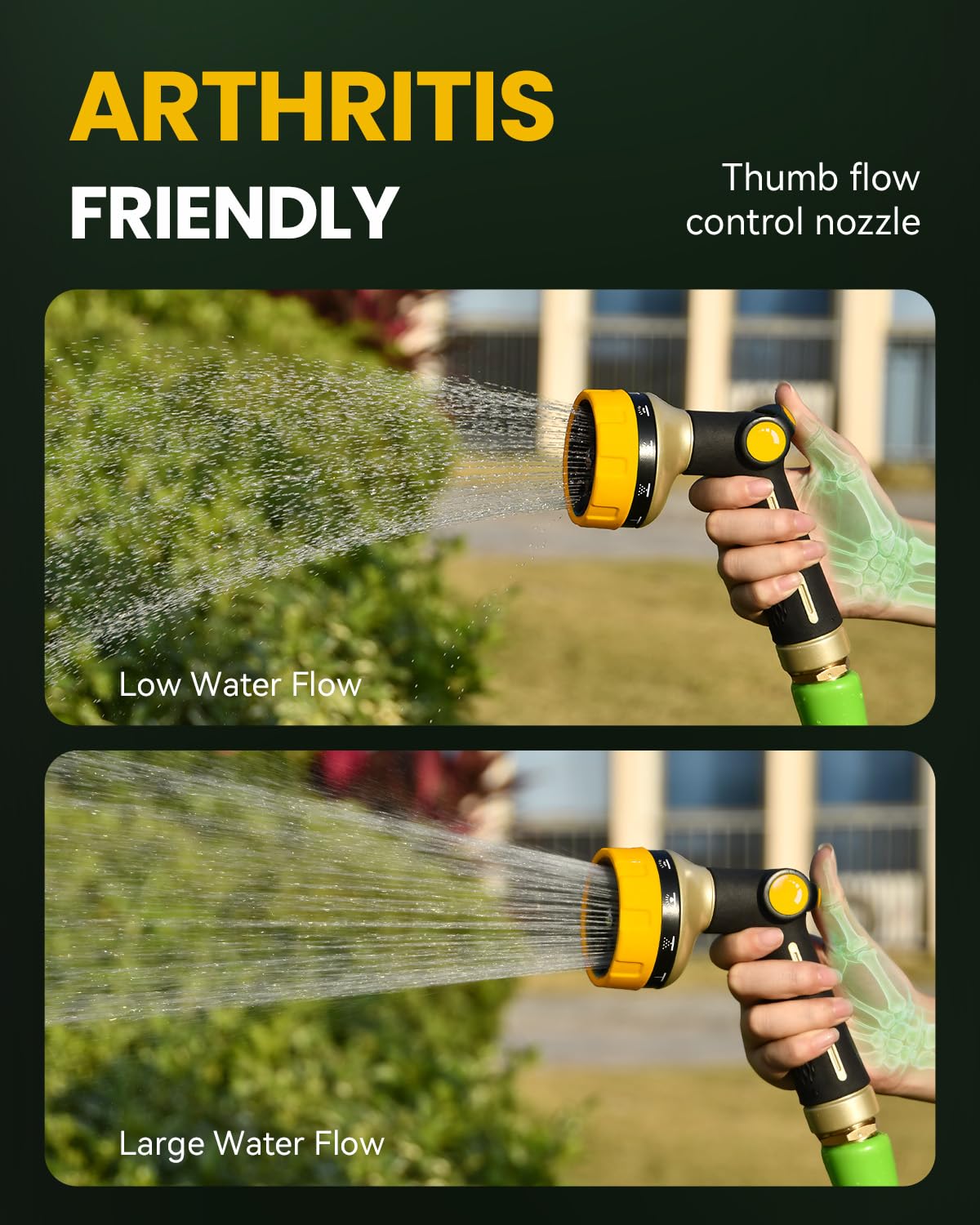 RAINPOINT 10-pattern dial offers versatile watering and cleaning options.