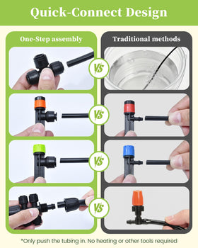 RAINPOINT garden system with 30 nozzles for lawns and beds