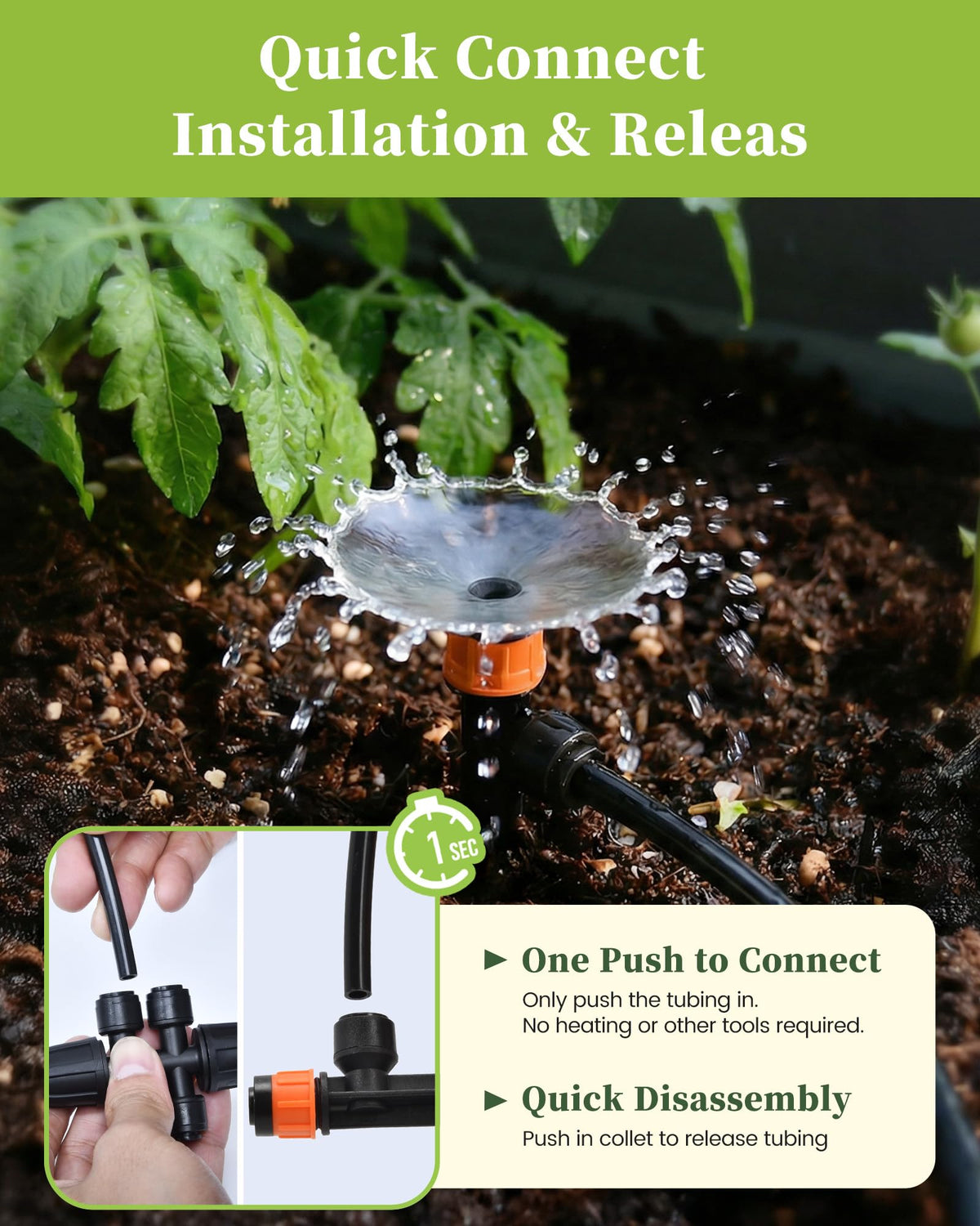 RAINPOINT 360° vortex emitter delivering precise irrigation