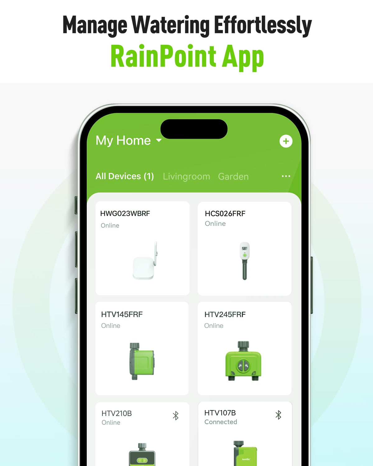 RainPoint gateway supports multiple devices for a scalable smart watering system.