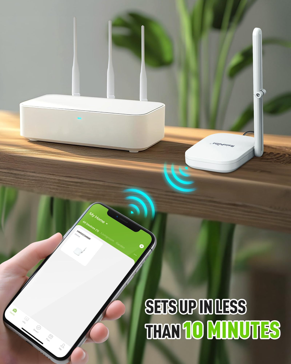 RainPoint gateway penetrates walls for stable garden irrigation signals.