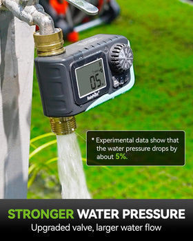 RAINPOINT brass water inlet provides a secure leak-free hose connection.
