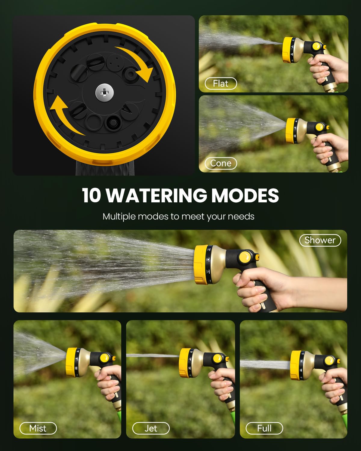 RAINPOINT bright yellow finish improves visibility and quick hose end recognition.