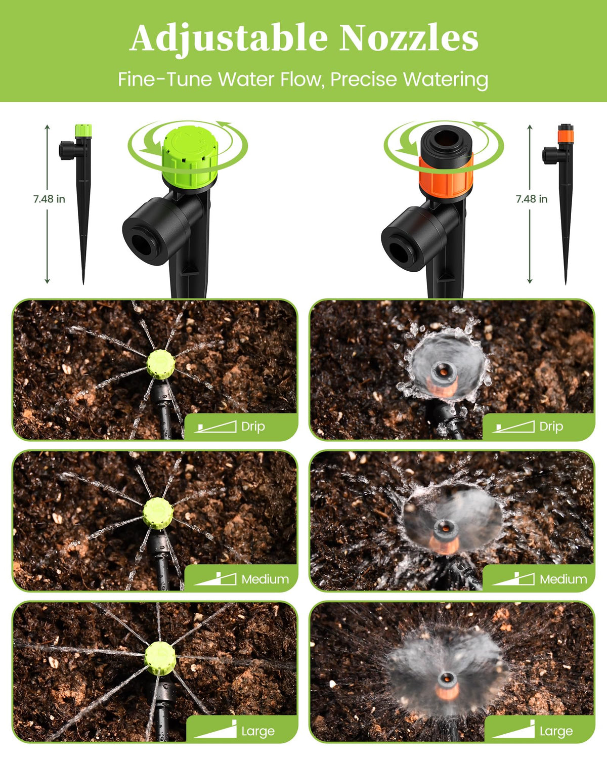 RAINPOINT drip spray emitter for targeted plant watering