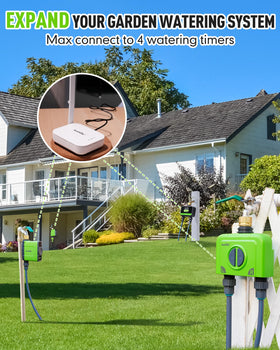 RAINPOINT Ethernet Gateway wall mount demonstrates discreet placement for a stable garden setup.