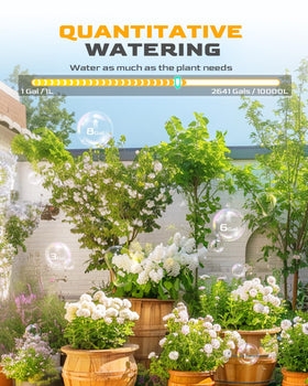 Flow meter display shows water usage across zones.