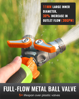 RAINPOINT full-flow ball valve maintains pressure for efficient watering across outlets