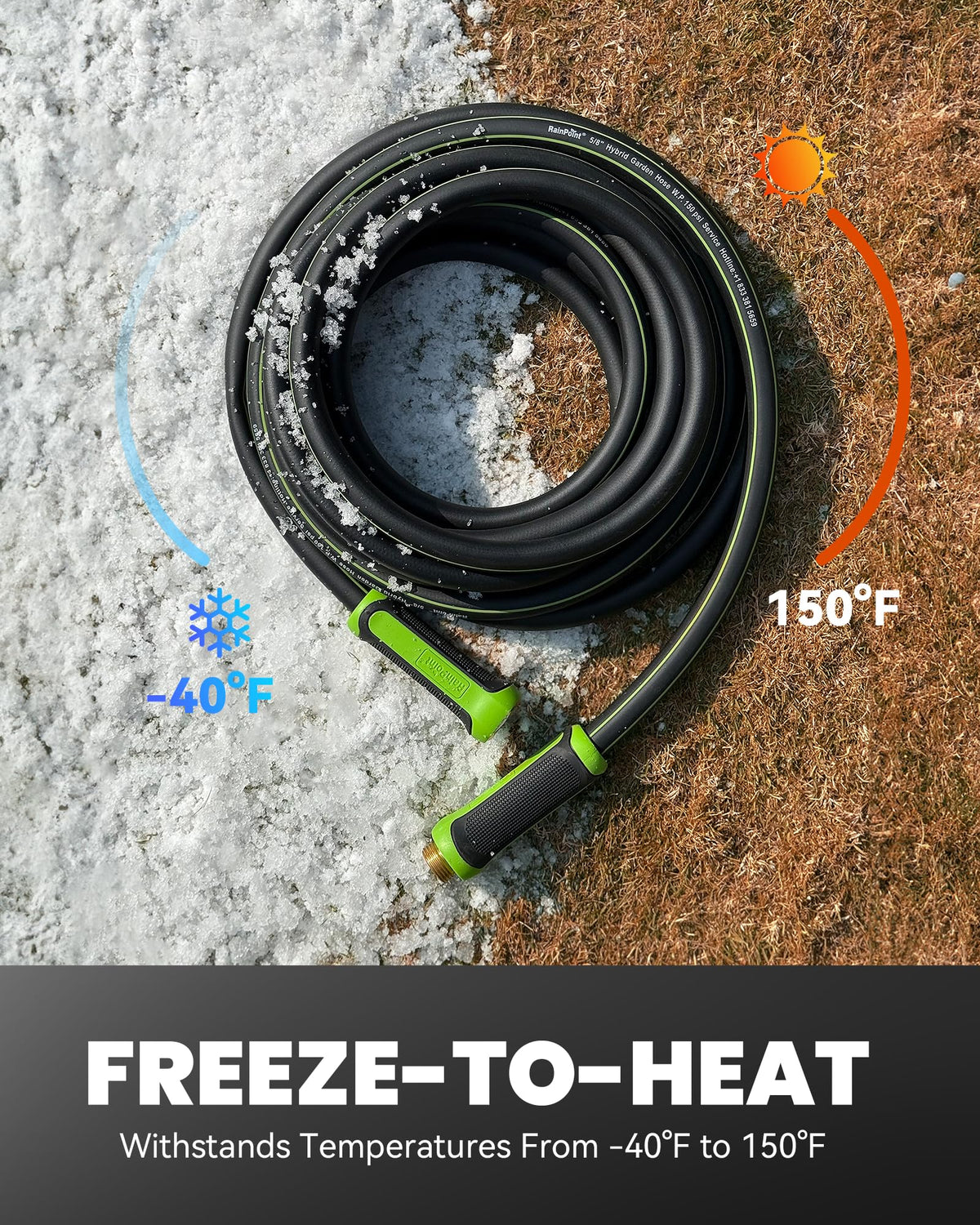 RAINPOINT garden hose easy storage lightweight design simplifies tidying after use