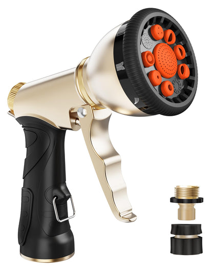 RAINPOINT garden hose nozzle with 9 spray patterns for versatile watering