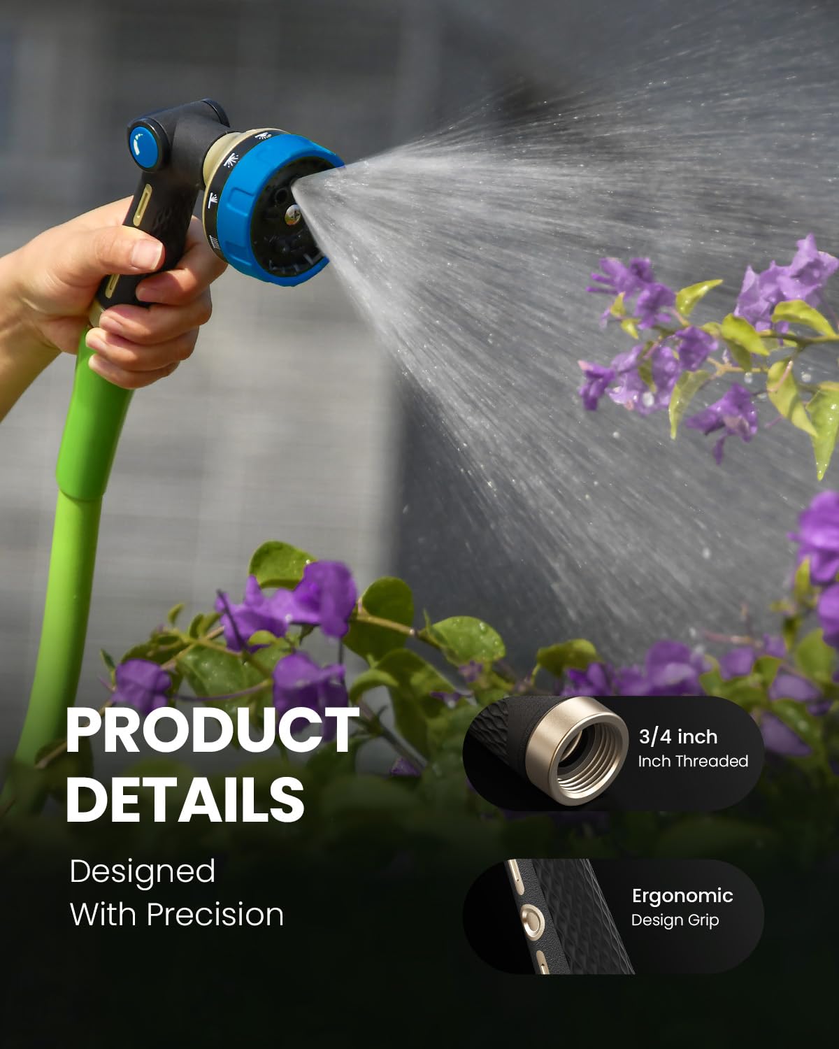 RAINPOINT center spray balanced flow for mid-range tasks.