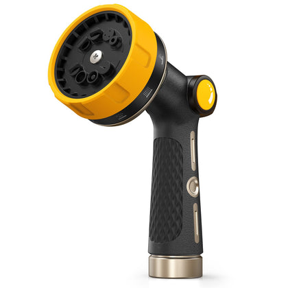 RAINPOINT garden hose nozzle with heavy-duty metal construction for durable outdoor use.