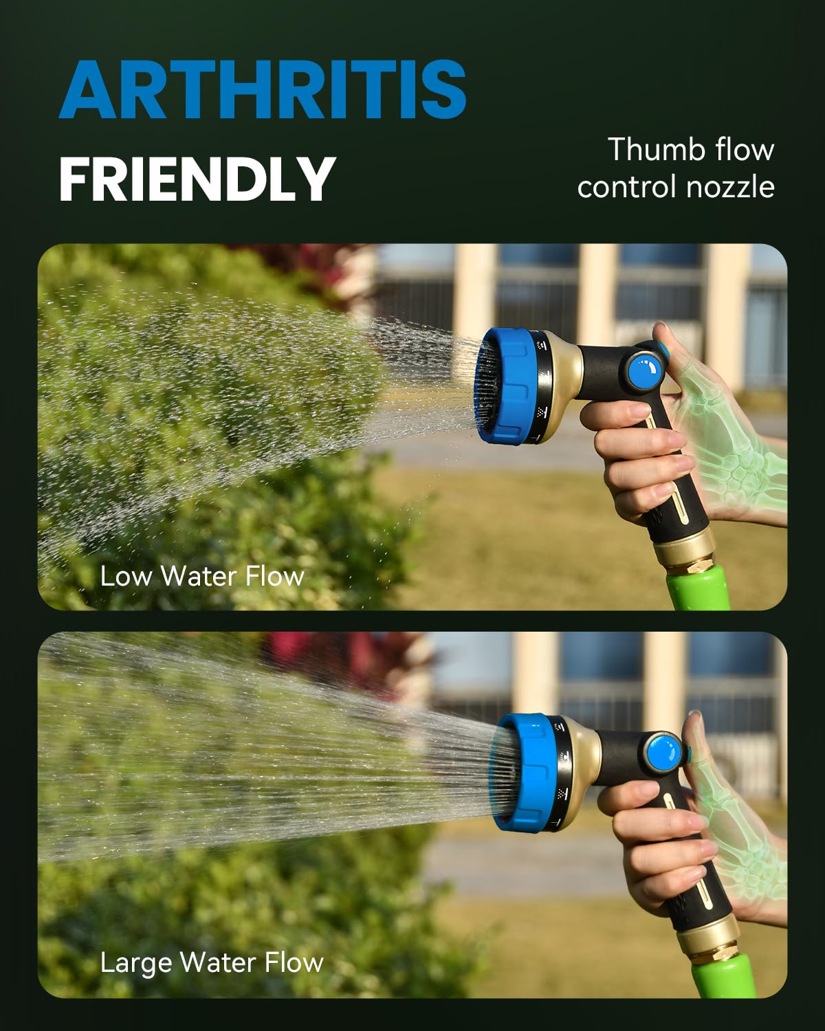 RAINPOINT shower spray suited for gentle watering of flowers and shrubs.