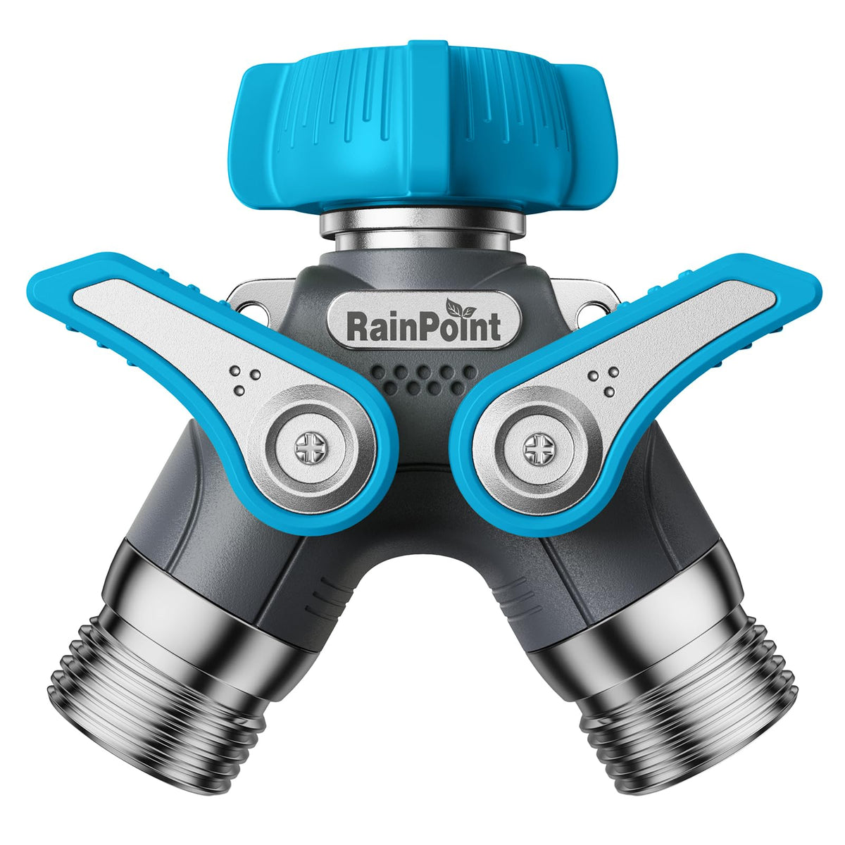 RAINPOINT garden hose splitter metal body for long lasting outdoor reliability