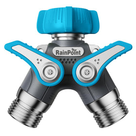 RAINPOINT garden hose splitter metal body for long lasting outdoor reliability