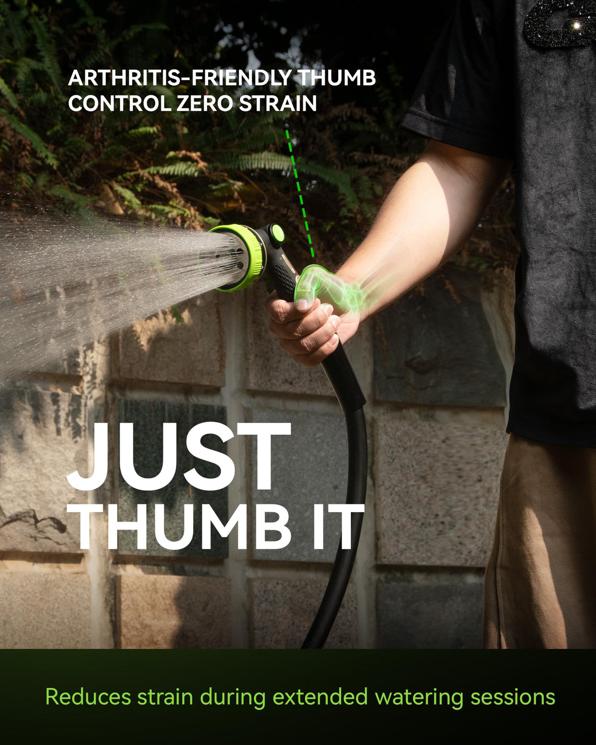 RAINPOINT hose sprayer nozzle with adjustable flow for precise watering.