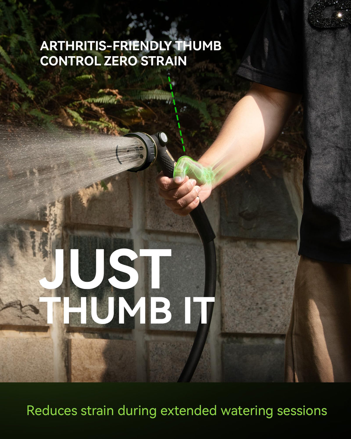 Rainpoint hose sprayer full spray evenly coats plants and soil
