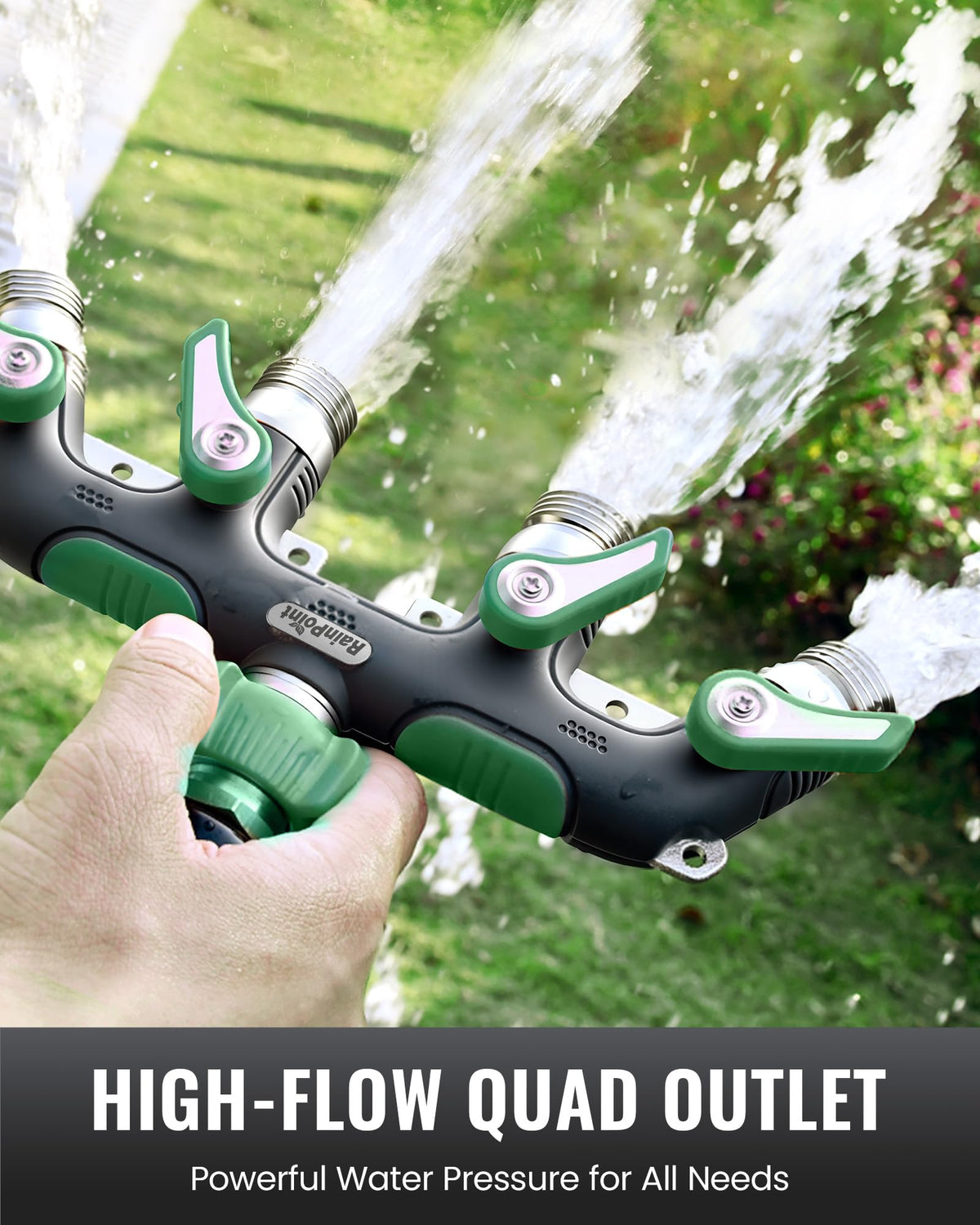 RAINPOINT long handle offers non-slip grip during operation