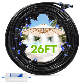 Rainpoint outdoor patio misting 26ft line cools sunny deck
