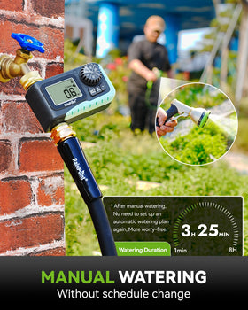 RAINPOINT rain delay and manual mode let you skip watering after rain.