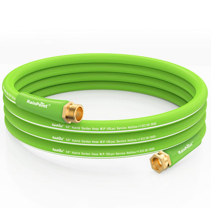 RAINPOINT Short Garden Hose 15ft for easy maneuvering around patios and beds.