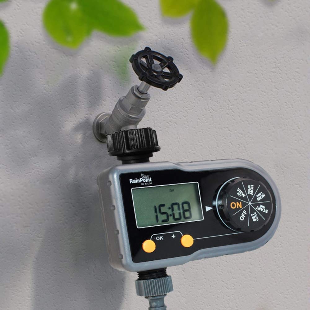 RAINPOINT Sprinkler Timer dial display highlights easy programming and clear scheduling