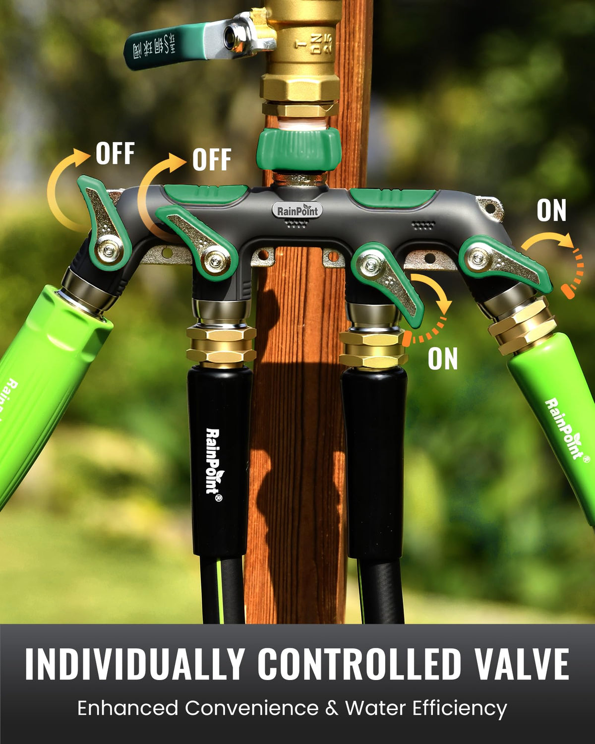 RAINPOINT three-quarter-inch garden hose thread standard for easy integration