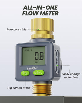 RAINPOINT meter shows 180-degree screen flip for easy viewing
