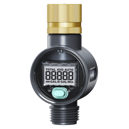 RAINPOINT water flow meter with brass inlet for accurate RV and garden use.
