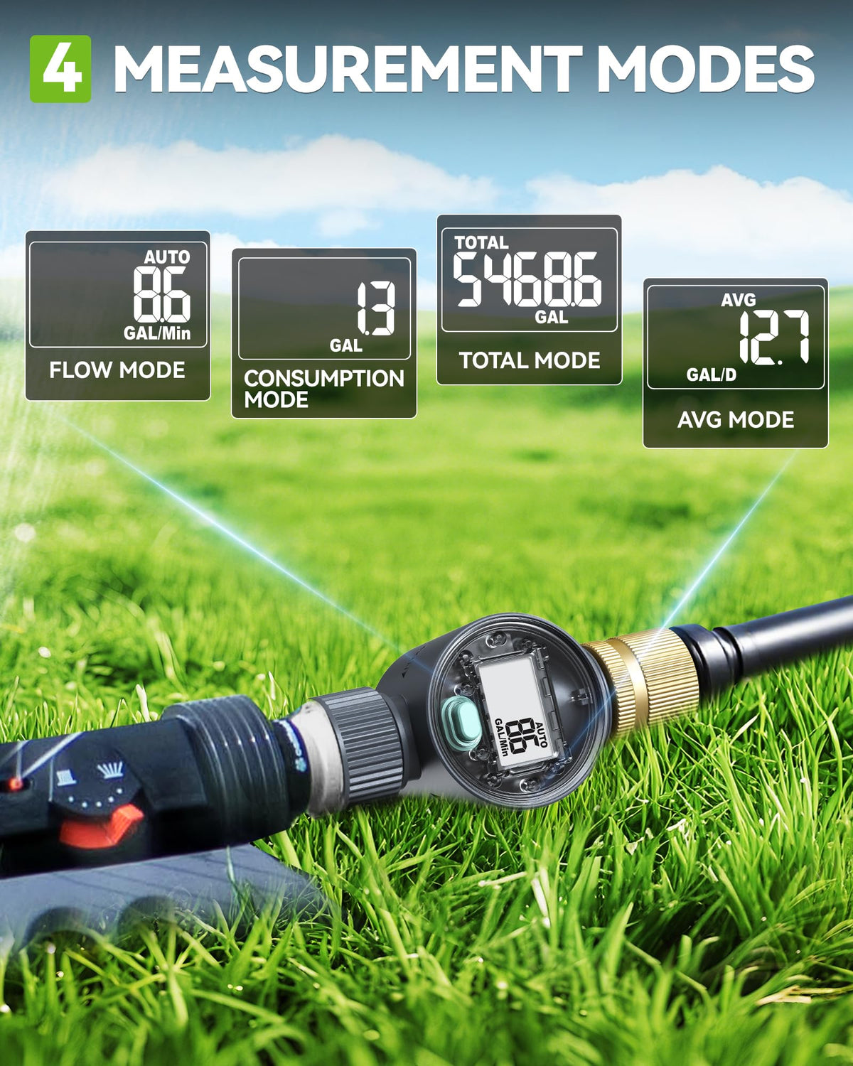 RAINPOINT IPX6 waterproof design endures sun and rain in outdoor settings.