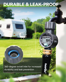 RAINPOINT waterproof seals around the lid illustrate double leak-proof design.