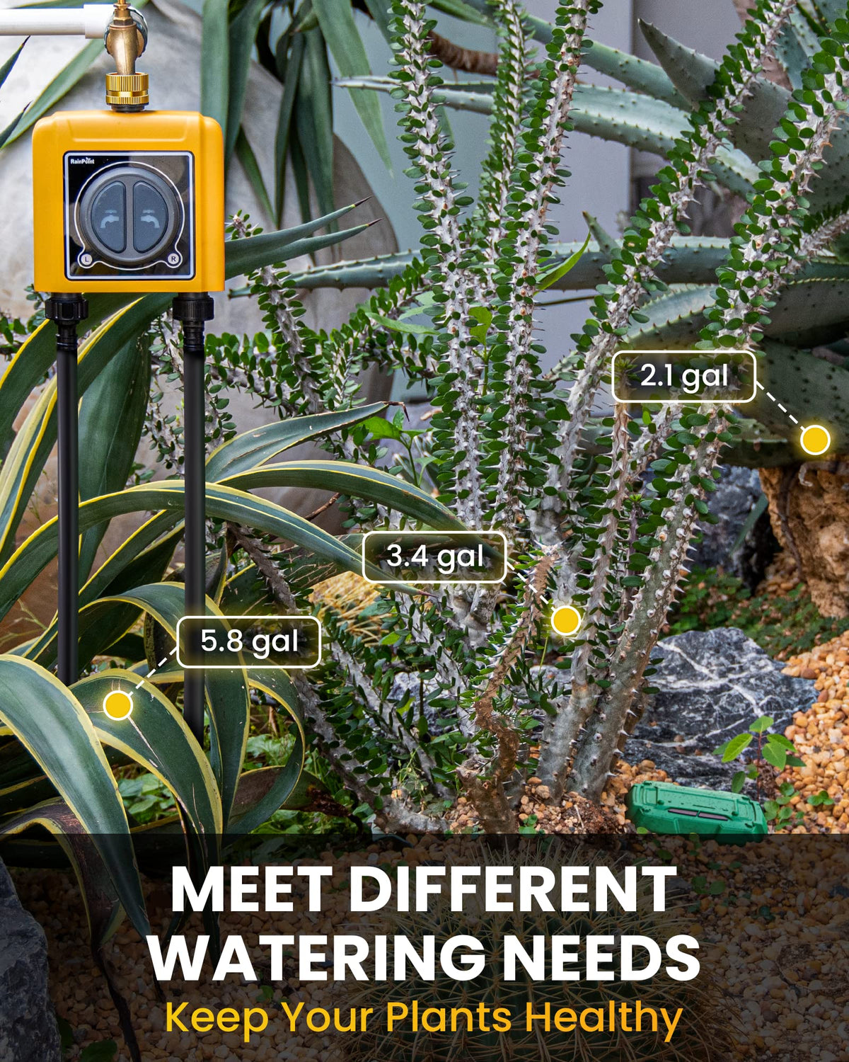 RAINPOINT timer in Irrigation and Mist modes for flexibility