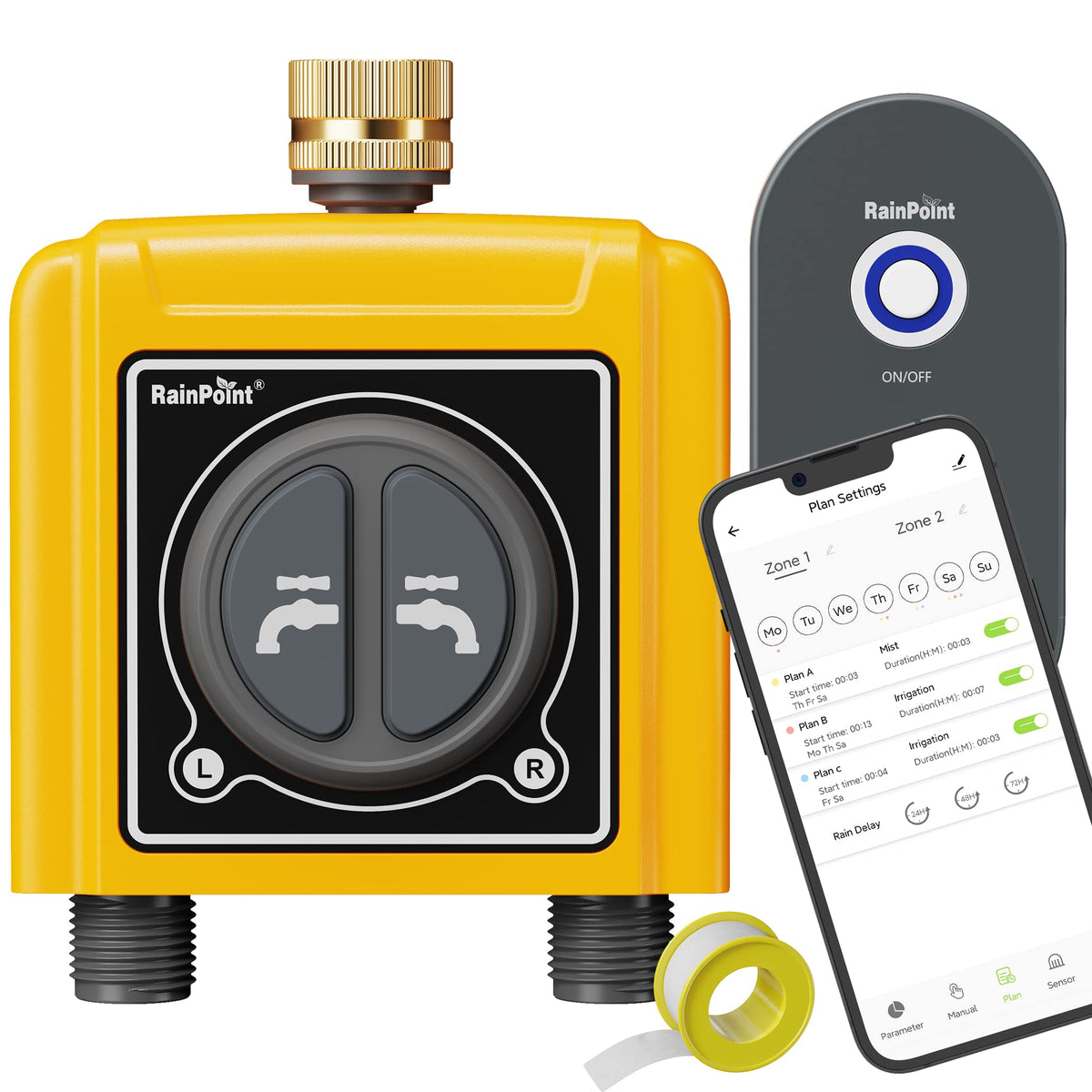 RAINPOINT WiFi Hose Timer setup for easy outdoor installation
