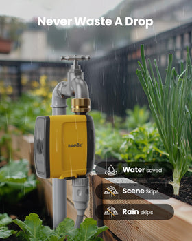 RAINPOINT in-use remote control illustration highlights convenience.