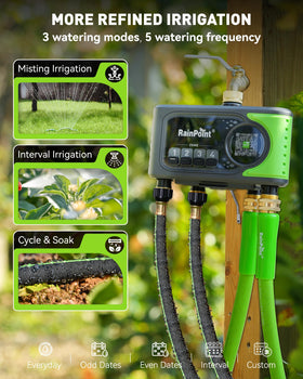 rainpoint wifi sprinkler timer app control screen enables remote watering from mobile.