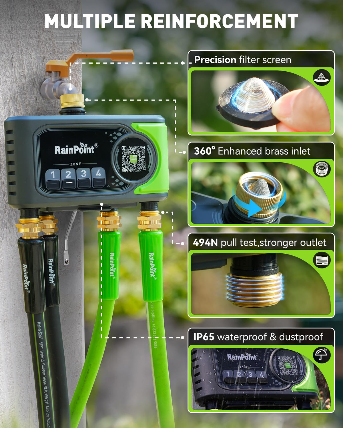 rainpoint wifi sprinkler timer manual watering button demonstrates quick fallback.