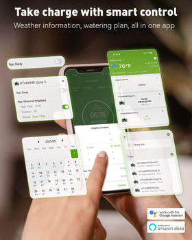 rainpoint wifi sprinkler timer weather scenarios view highlights weather aware scheduling.
