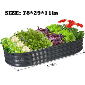 Rakukiri oval raised bed emphasizes open-bottom design to improve drainage and root health.