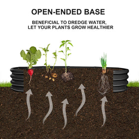 Rakukiri raised bed accommodates vegetables, herbs, and flowers.