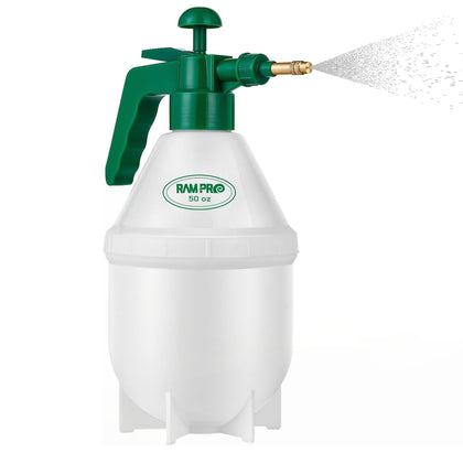 RamPro Garden Sprayer with brass nozzle for precise mist on plants and lawn care