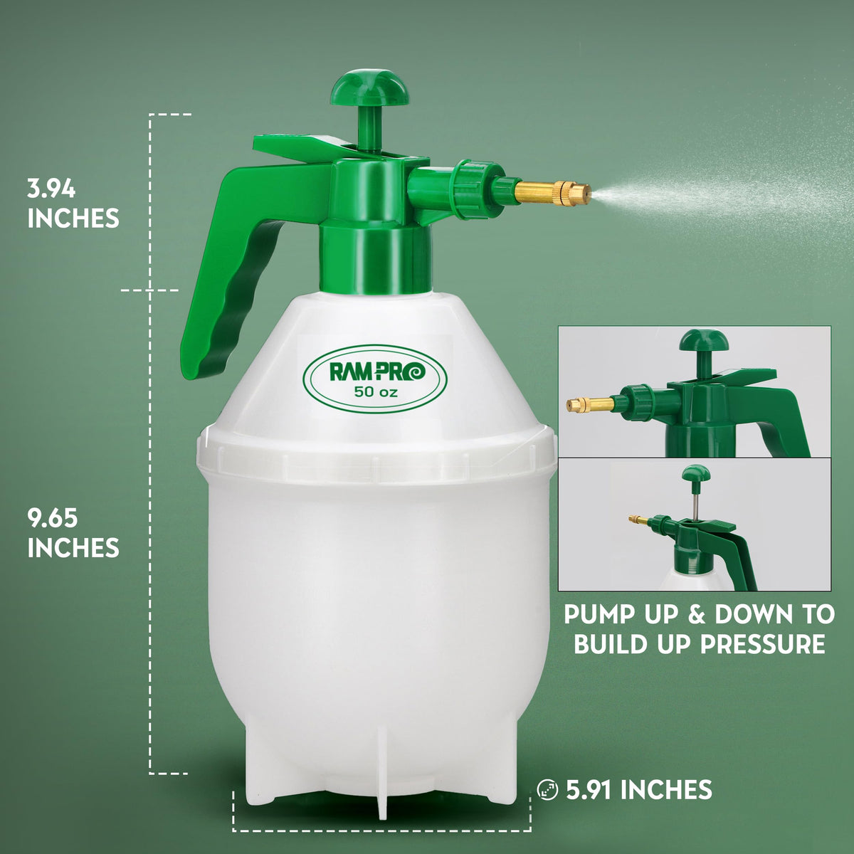 RamPro garden sprayer provides continuous mist for efficient watering