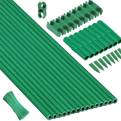 Ranchbtn 15-set garden stakes with adjustable 13.7-inch length for plant support.