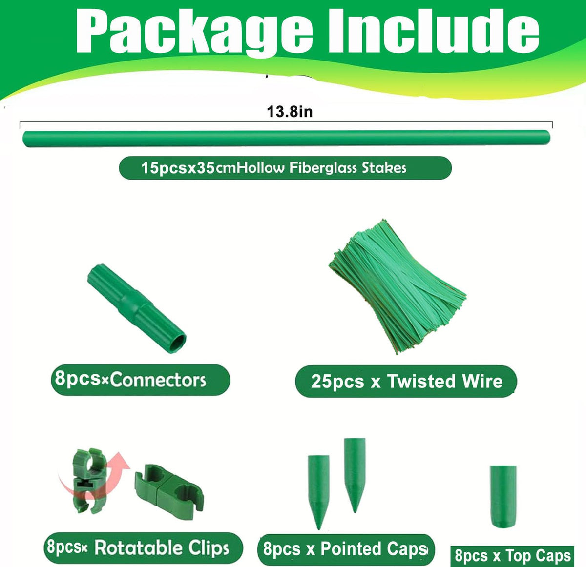 Ranchbtn tomato stakes assembly supports vines and reduces tilt.