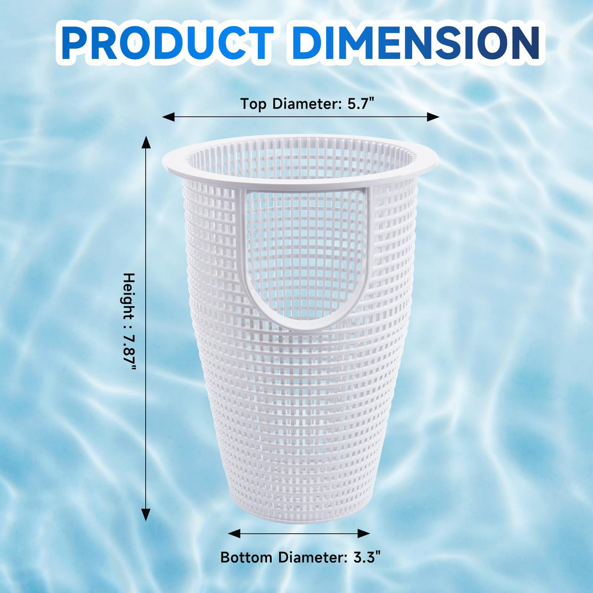 Raneped 070387 basket side view; durable, chemical-resistant construction