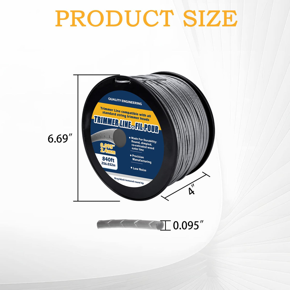 Raneped Titanium Force 840-foot spool enables extended trimming sessions.